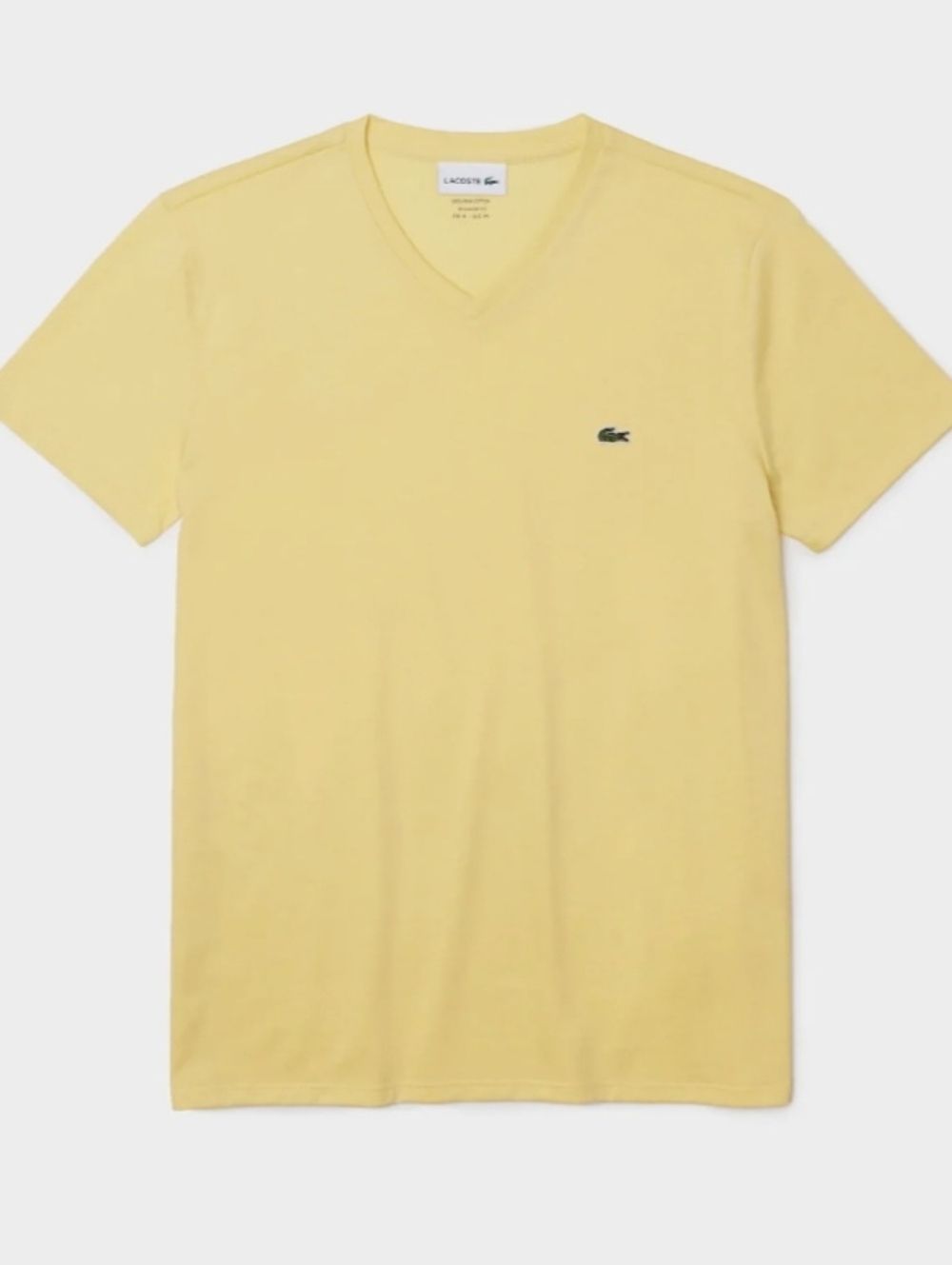Lacoste MENS V-Neck Knit Top in Yellow